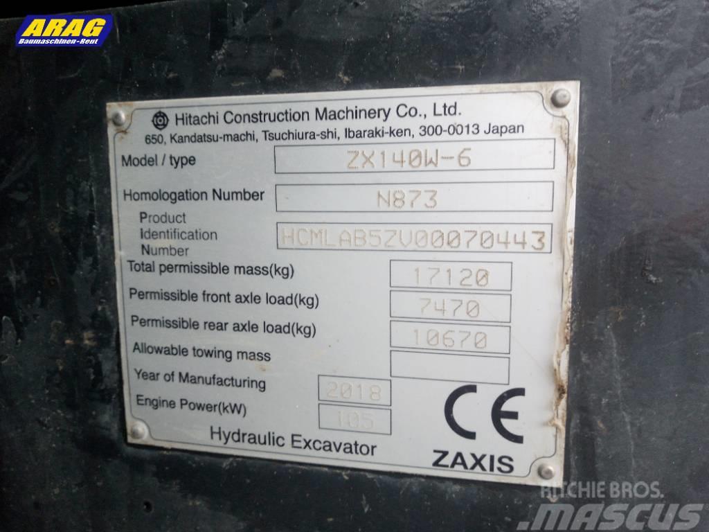 Hitachi ZX 140 W-6 Kolová rýpadla