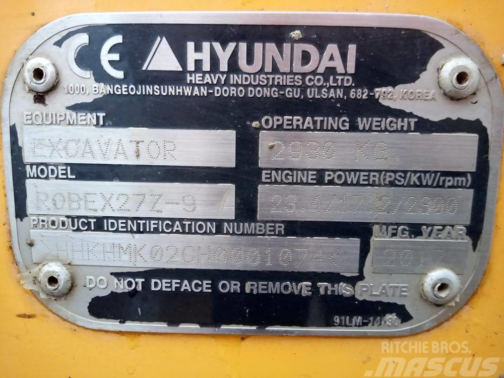 Hyundai Robex 27Z-9 Mini rýpadla < 7t