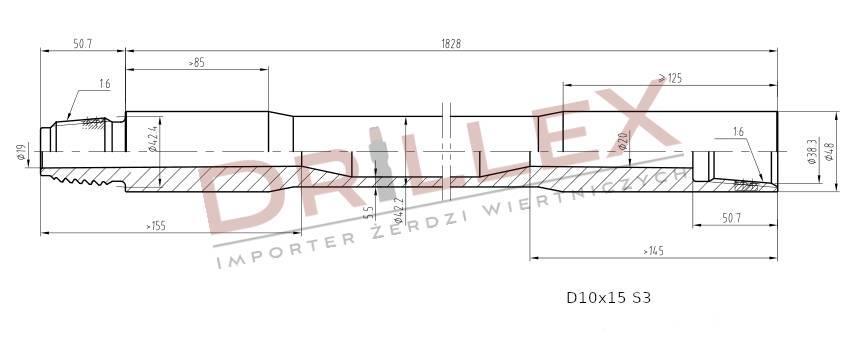 Vermeer D7x11, D9x13, D10x15 S3  Drill pipes, Żerdzie Horizontální vrtací zařízení
