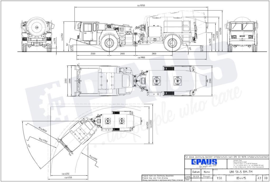 Paus UNI 50-5 BM-TM / Mining / concrete transport mixer Ostatní podzemní zařízení