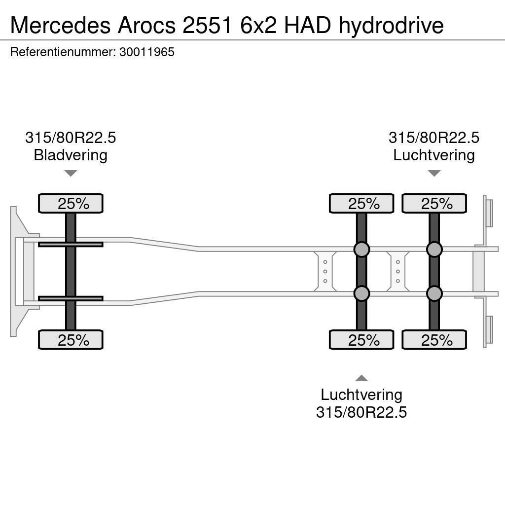 Mercedes-Benz Arocs 2551 6x2 HAD hydrodrive Nákladní vozidlo bez nástavby