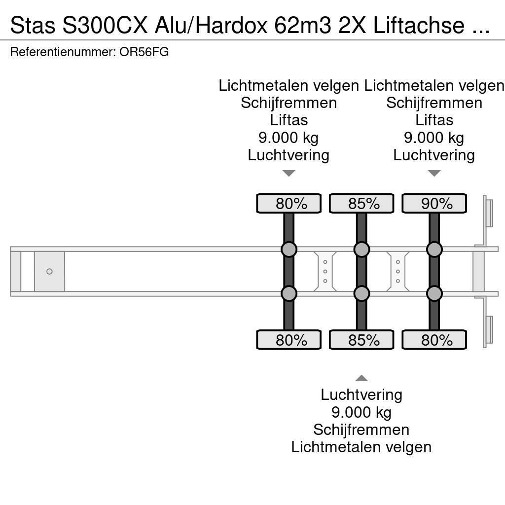 Stas S300CX Alu/Hardox 62m3 2X Liftachse Alcoa LED Sklápěcí návěsy