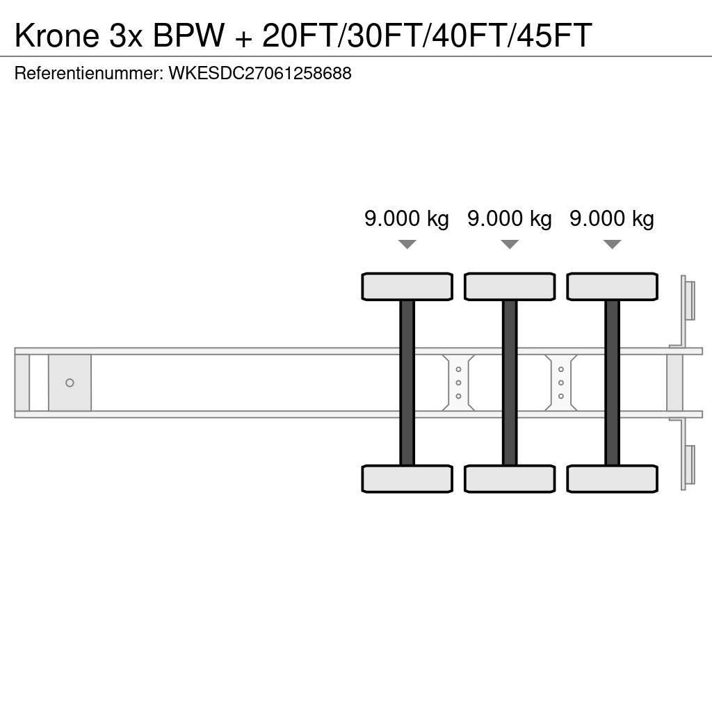 Krone 3x BPW + 20FT/30FT/40FT/45FT Kontejnerové návěsy