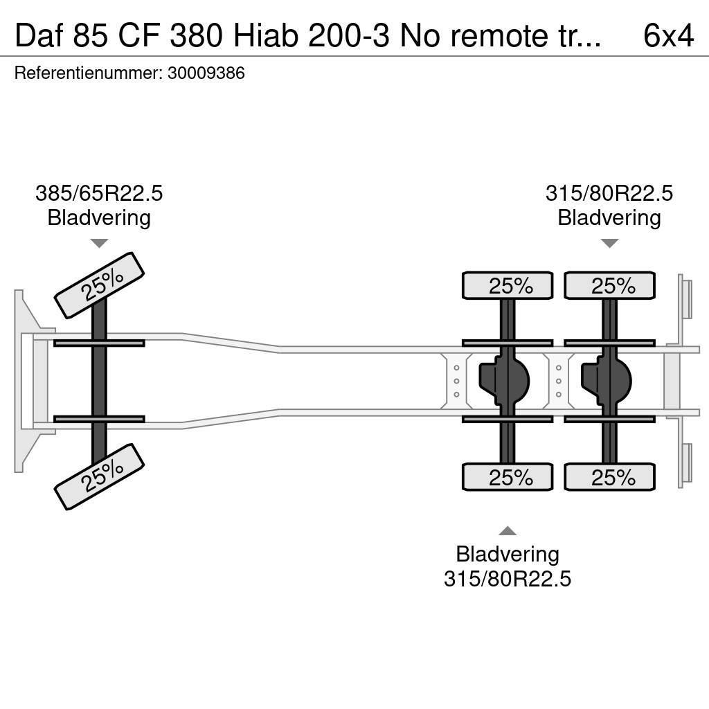 DAF 85 CF 380 Hiab 200-3 No remote tractor-tipper Autojeřáby, hydraulické ruky
