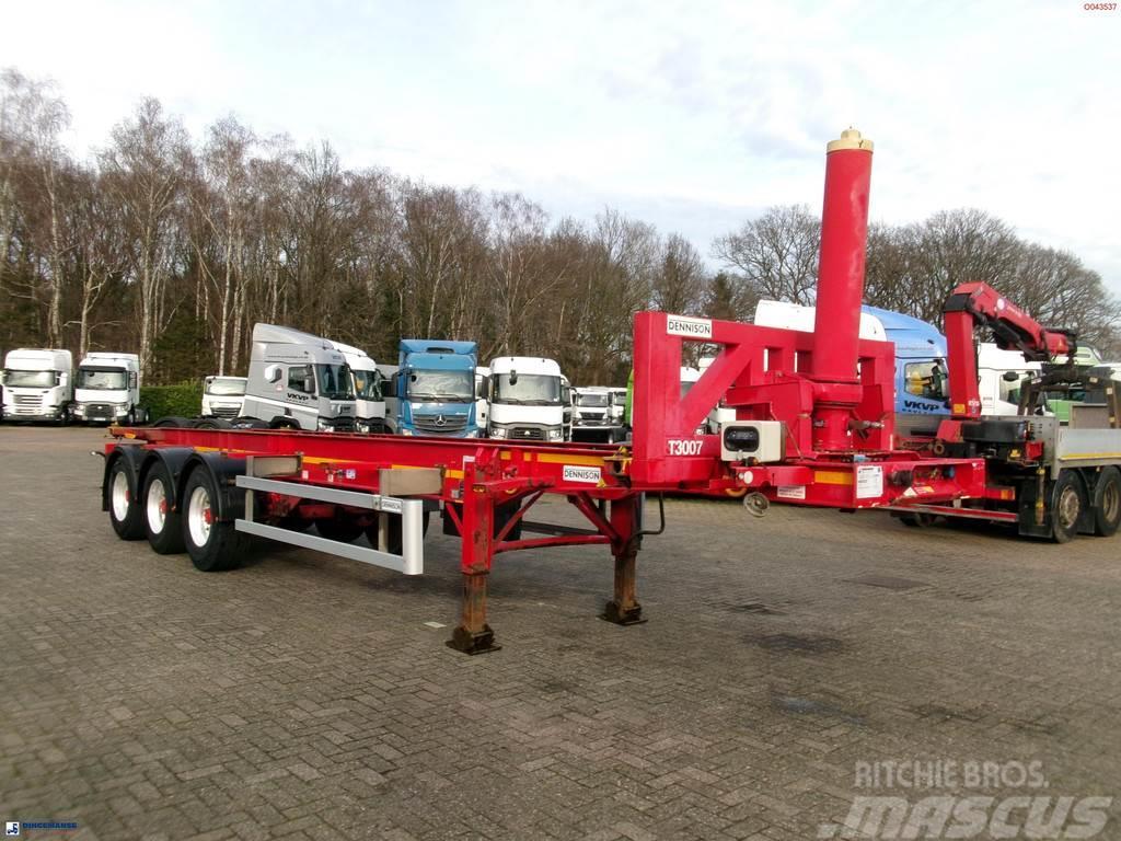 Dennison 3-axle tipping container trailer 30 ft. Sklápěcí návěsy
