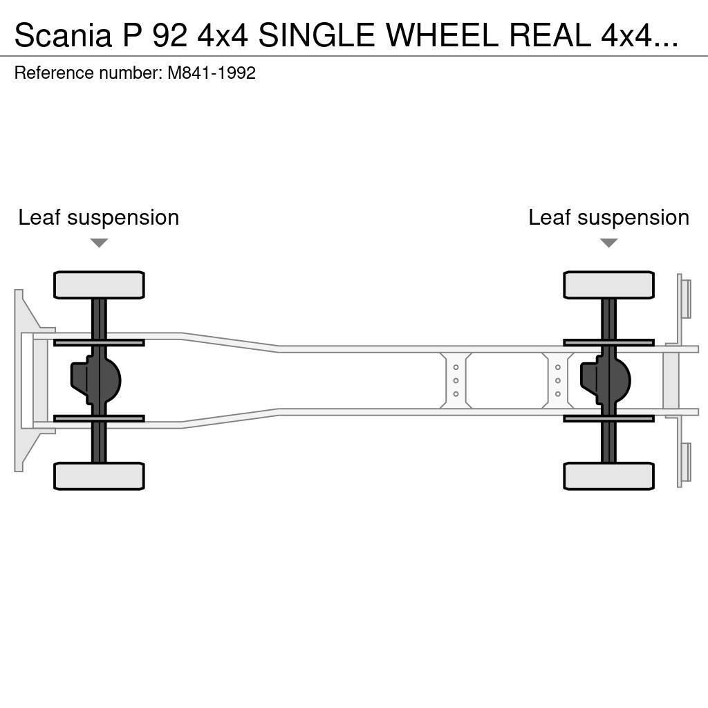 Scania P 92 4x4 SINGLE WHEEL REAL 4x4 WITH ONLY 26612 KM Hákový nosič kontejnerů