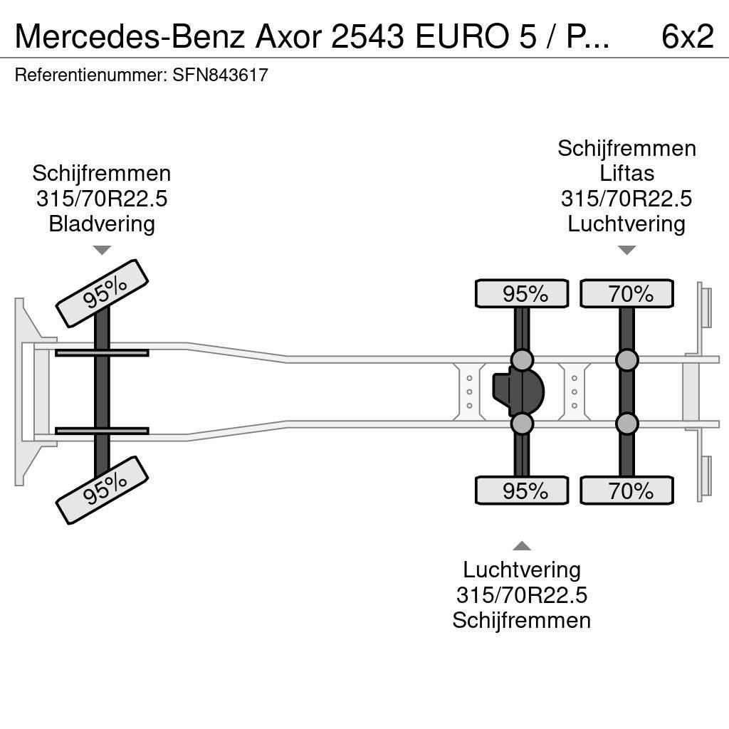 Mercedes-Benz Axor 2543 EURO 5 / PTO / AIRCO / EPS 3 PEDALEN / L Hákový nosič kontejnerů