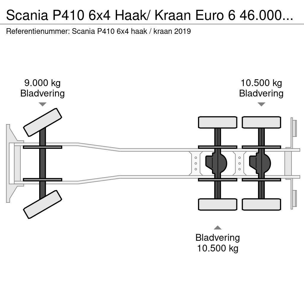 Scania P410 6x4 Haak/ Kraan Euro 6 46.000km ! Retarder Hákový nosič kontejnerů