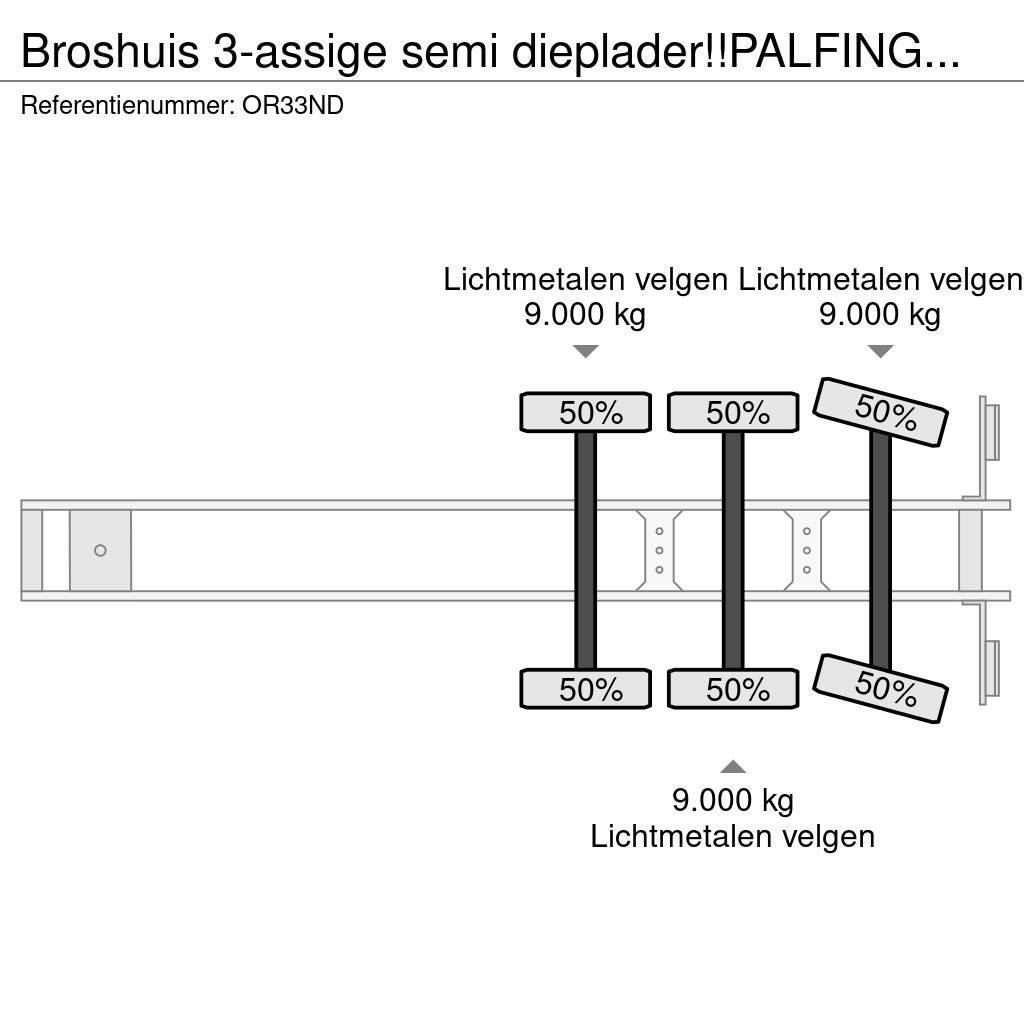 Broshuis 3-assige semi dieplader!!PALFINGER CRANE/RADIO REM Podvalníkové návěsy