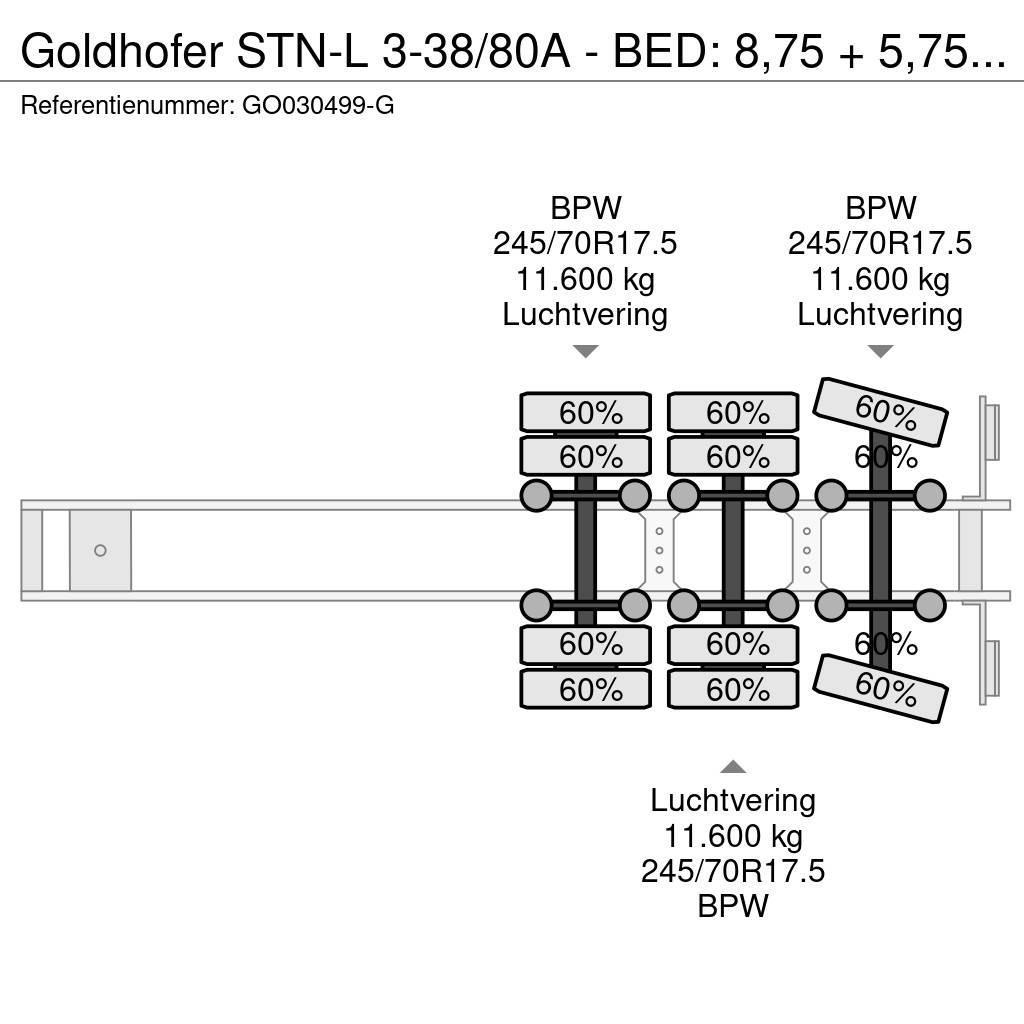 Goldhofer STN-L 3-38/80A - BED: 8,75 + 5,75 METER Podvalníkové návěsy