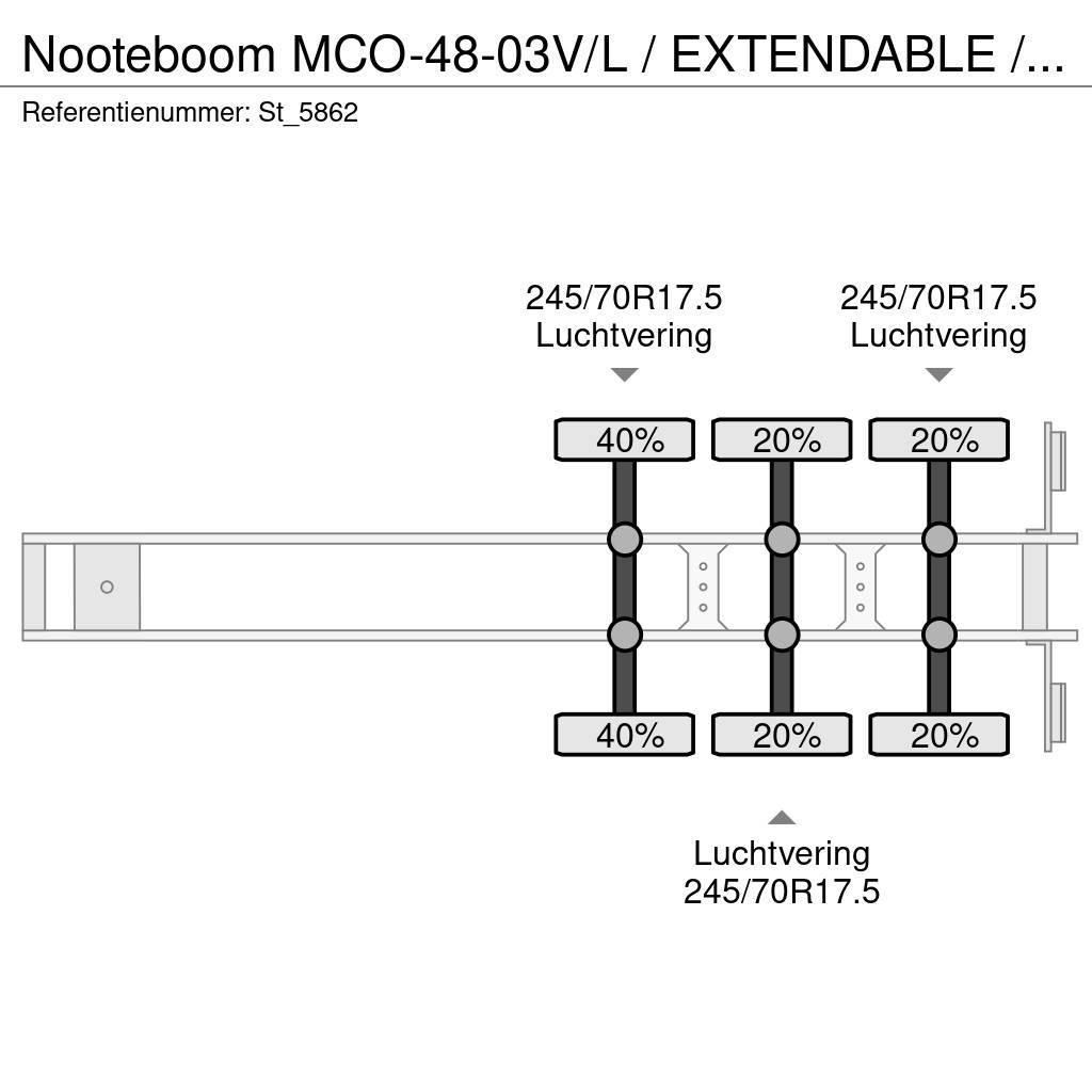 Nooteboom MCO-48-03V/L / EXTENDABLE / 3X STEERING AXLE / REM Podvalníkové návěsy