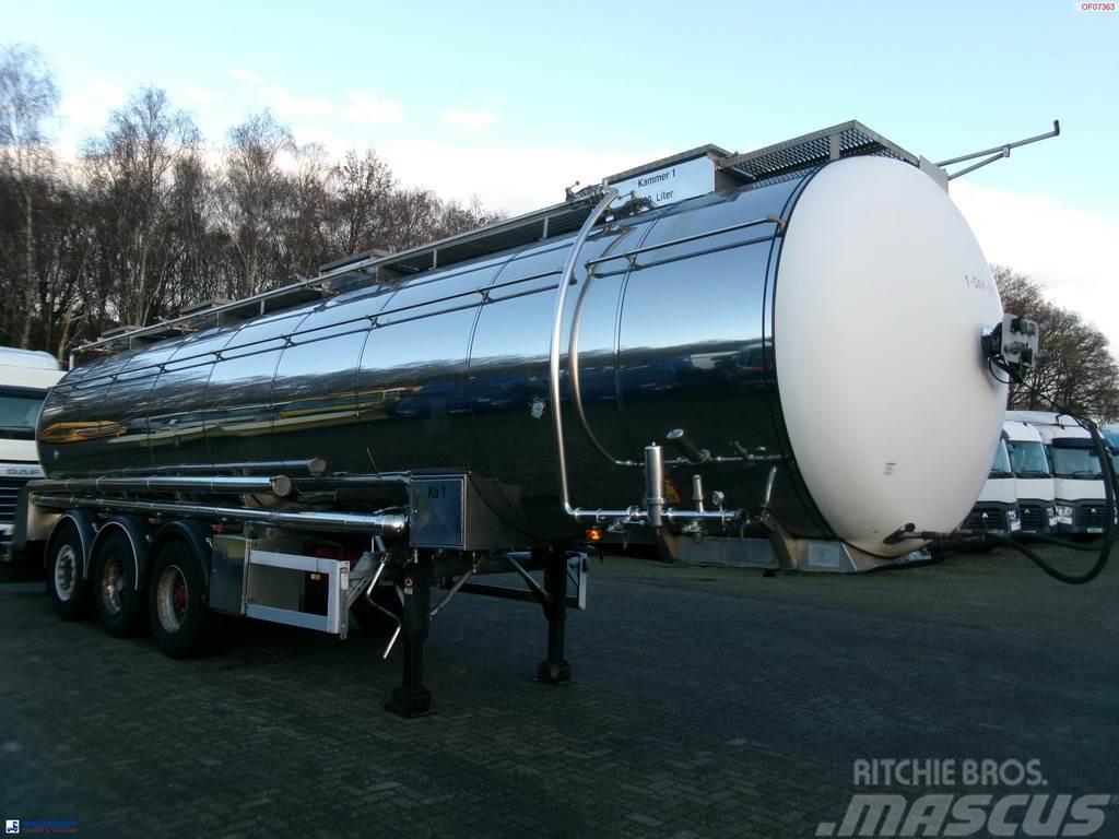 Feldbinder Chemical tank inox 33.5 m3 / 1 comp + pump Cisternové návěsy