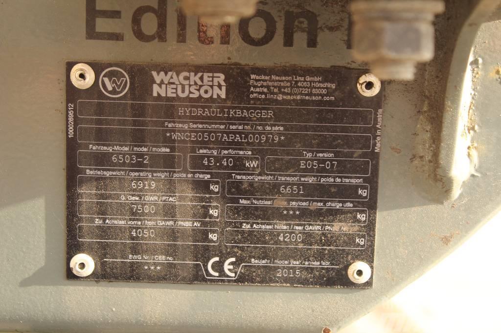 Wacker Neuson 6503 / Engcon, 5 työlaitetta, Rasvari, Lämmitin Kolová rýpadla