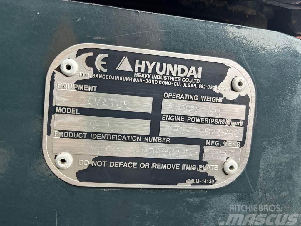 Hyundai HX 220 L ROTOTILT / AC / CENTRAL LUBRICATION / AUX Pásová rýpadla
