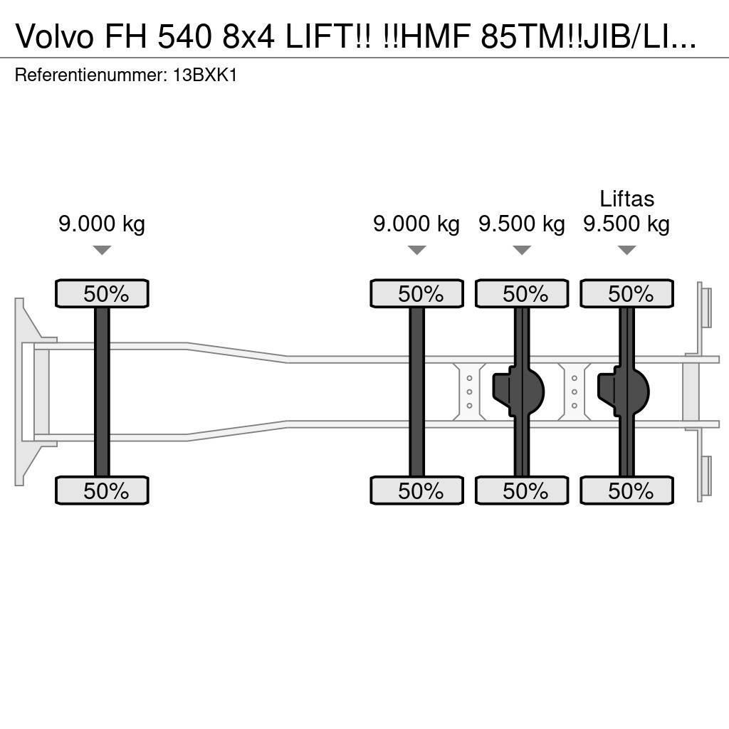 Volvo FH 540 8x4 LIFT!! !!HMF 85TM!!JIB/LIER/WINCH!!2018 Univerzální terénní jeřáby