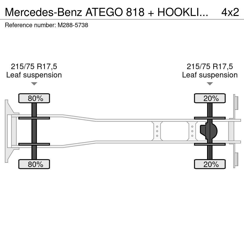 Mercedes-Benz ATEGO 818 + HOOKLIFT + BOX + ANALOG TACHO Hákový nosič kontejnerů