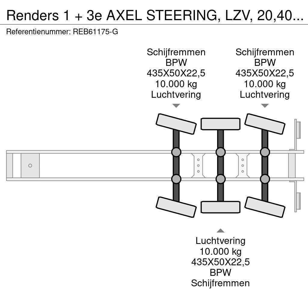 Renders 1 + 3e AXEL STEERING, LZV, 20,40,45 FT Kontejnerové návěsy