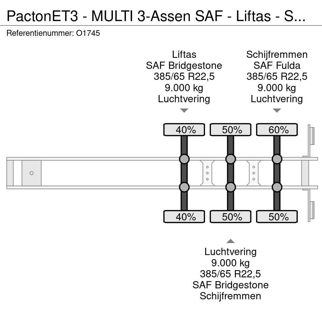 Pacton ET3 - MULTI 3-Assen SAF - Liftas - Schijfremmen - Kontejnerové návěsy