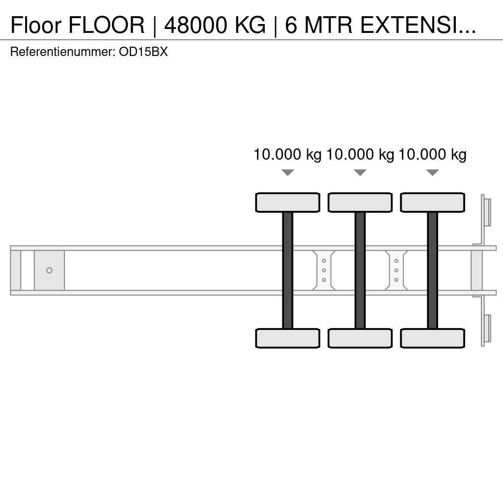 Floor | 48000 KG | 6 MTR EXTENSION | STEERING AXLE Valníkové návěsy/Návěsy se sklápěcími bočnicemi