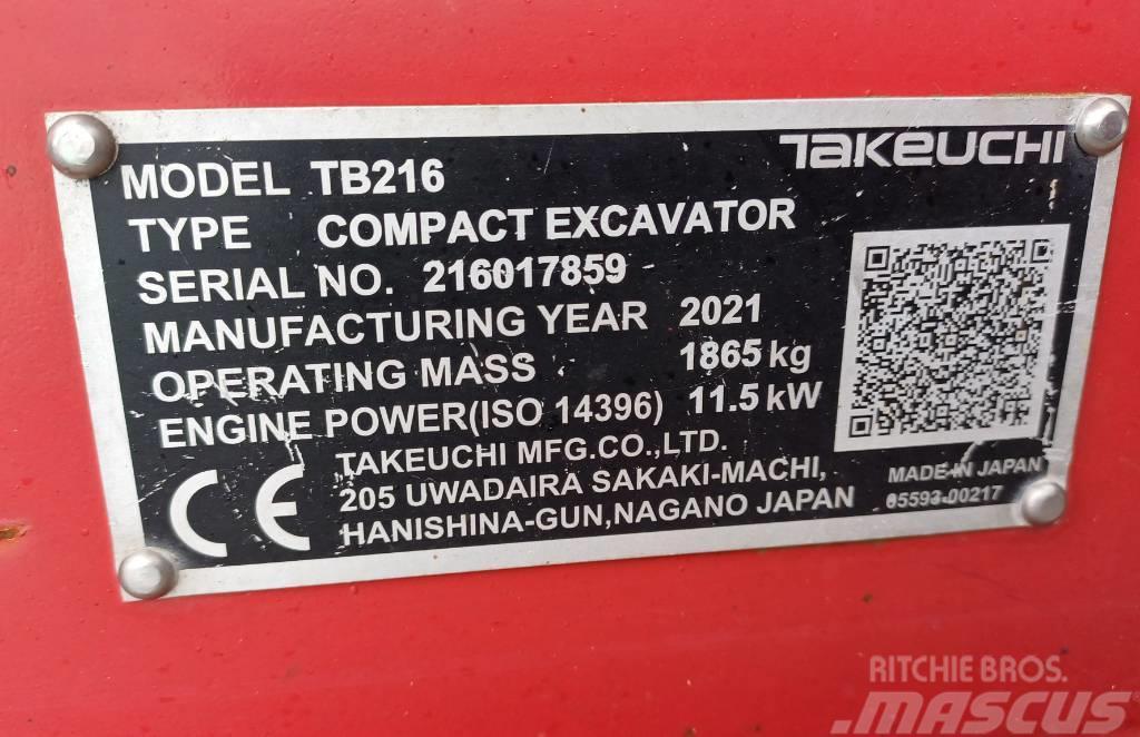 Takeuchi TB216 Mini rýpadla < 7t