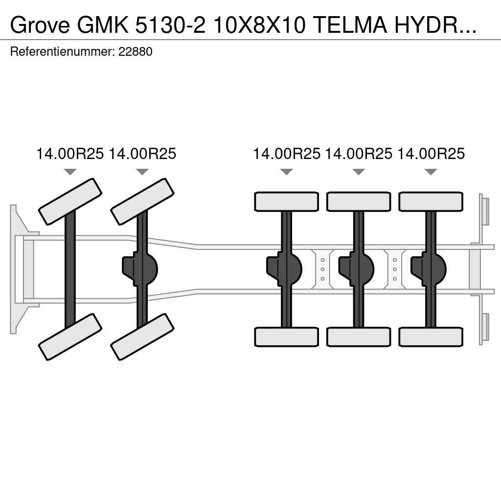 Grove GMK 5130-2 10X8X10 TELMA HYDRAULIC JIB Univerzální terénní jeřáby
