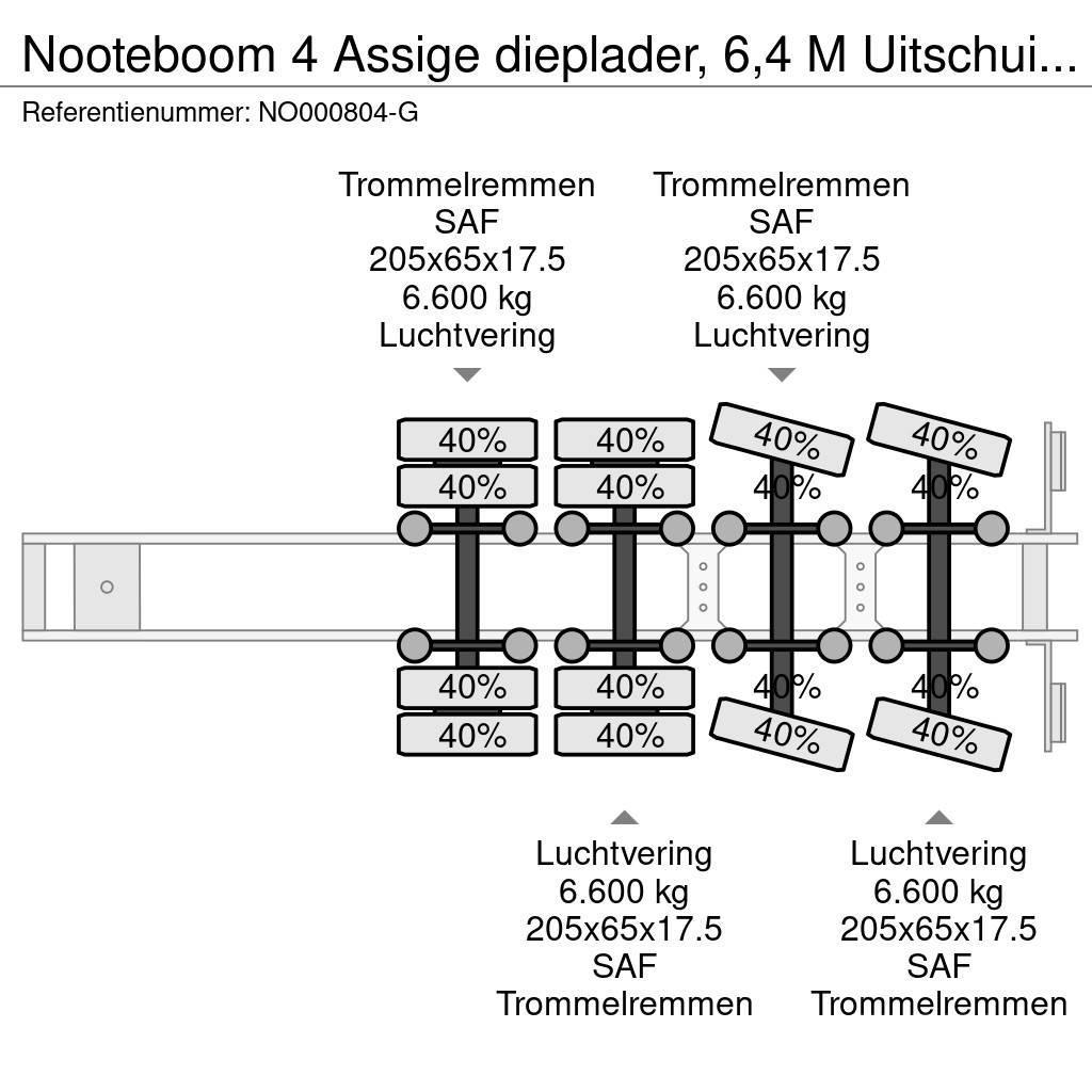 Nooteboom 4 Assige dieplader, 6,4 M Uitschuifbaar, laatste 2 Podvalníkové návěsy