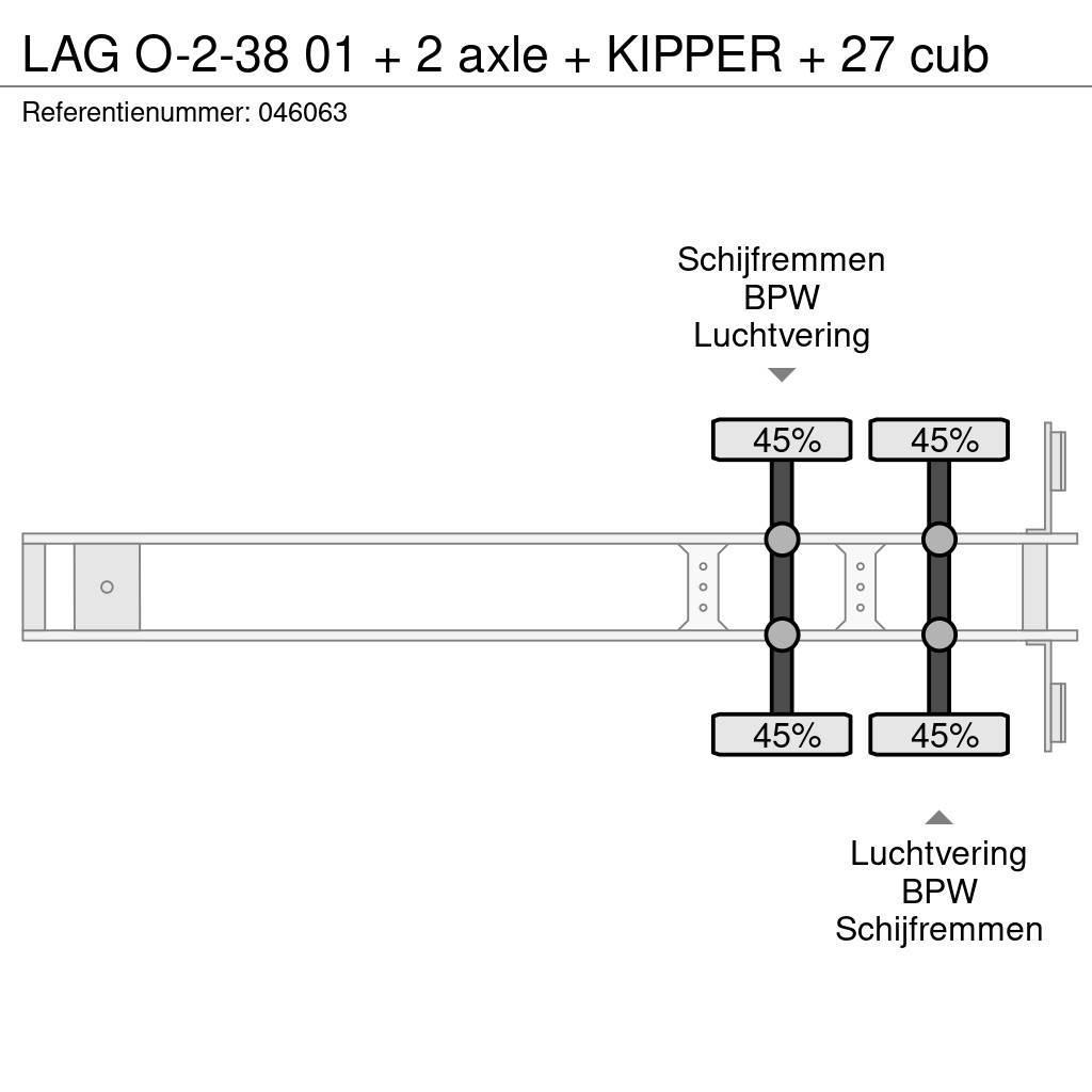 LAG O-2-38 01 + 2 axle + KIPPER + 27 cub Sklápěcí návěsy
