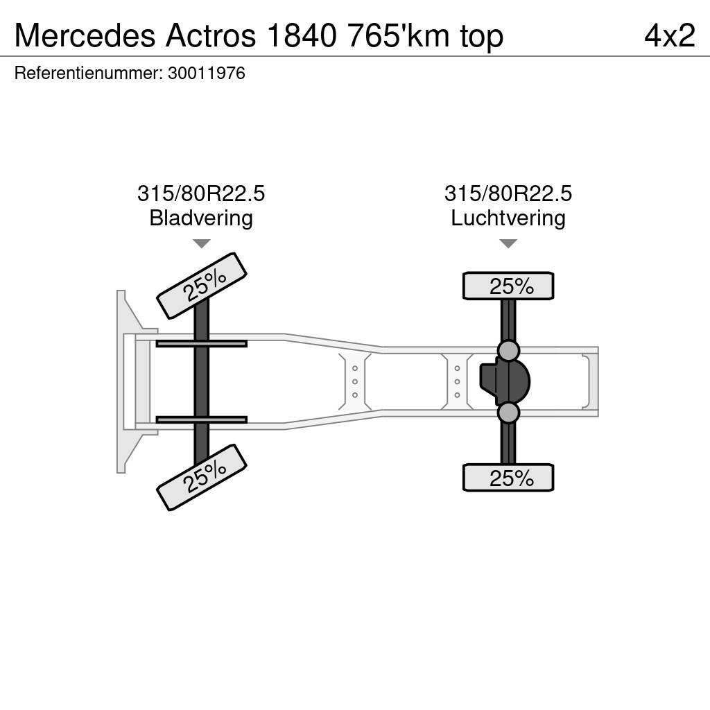 Mercedes-Benz Actros 1840 765'km top Tahače