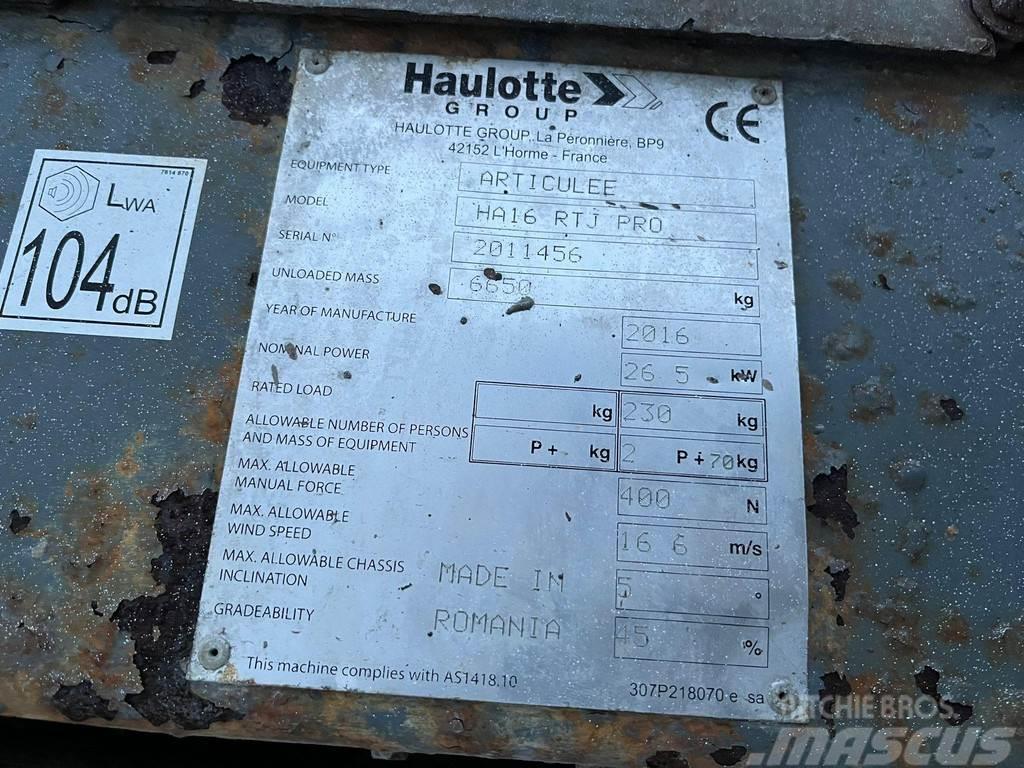Haulotte Articulee HA16RTJ PRO BOOM 16 m / RATED LOAD 230 k Další zvedače a plošiny