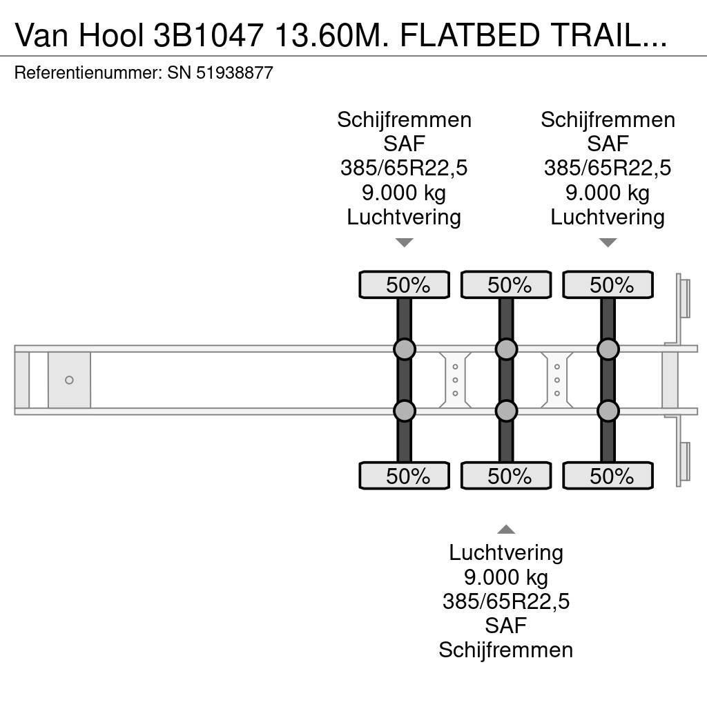 Van Hool 3B1047 13.60M. FLATBED TRAILER WITH 40FT TWISTLOCK Valníkové návěsy/Návěsy se sklápěcími bočnicemi