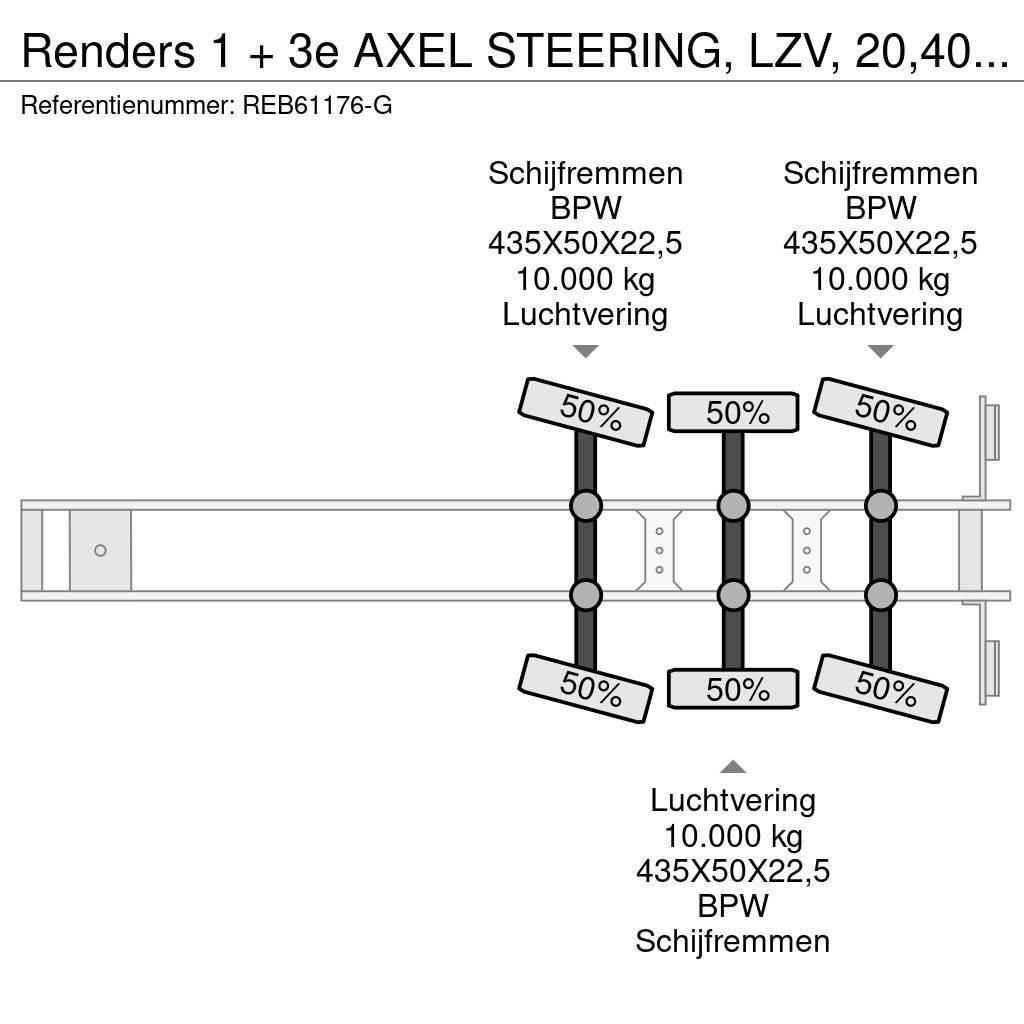 Renders 1 + 3e AXEL STEERING, LZV, 20,40,45 FT Kontejnerové návěsy