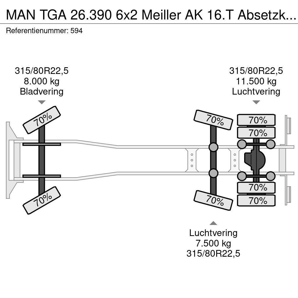 MAN TGA 26.390 6x2 Meiller AK 16.T Absetzkipper 2 Piec Ramenové nosiče kontejnerů