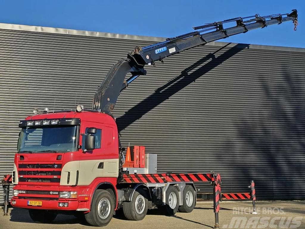 Scania R164.480 V8 / 8x4 / EFFER 72 t/m CRANE / KRAN Autojeřáby, hydraulické ruky