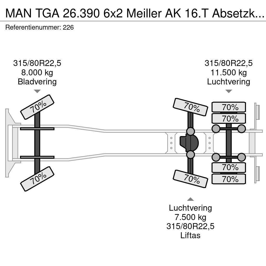 MAN TGA 26.390 6x2 Meiller AK 16.T Absetzkipper 2 Piec Ramenové nosiče kontejnerů