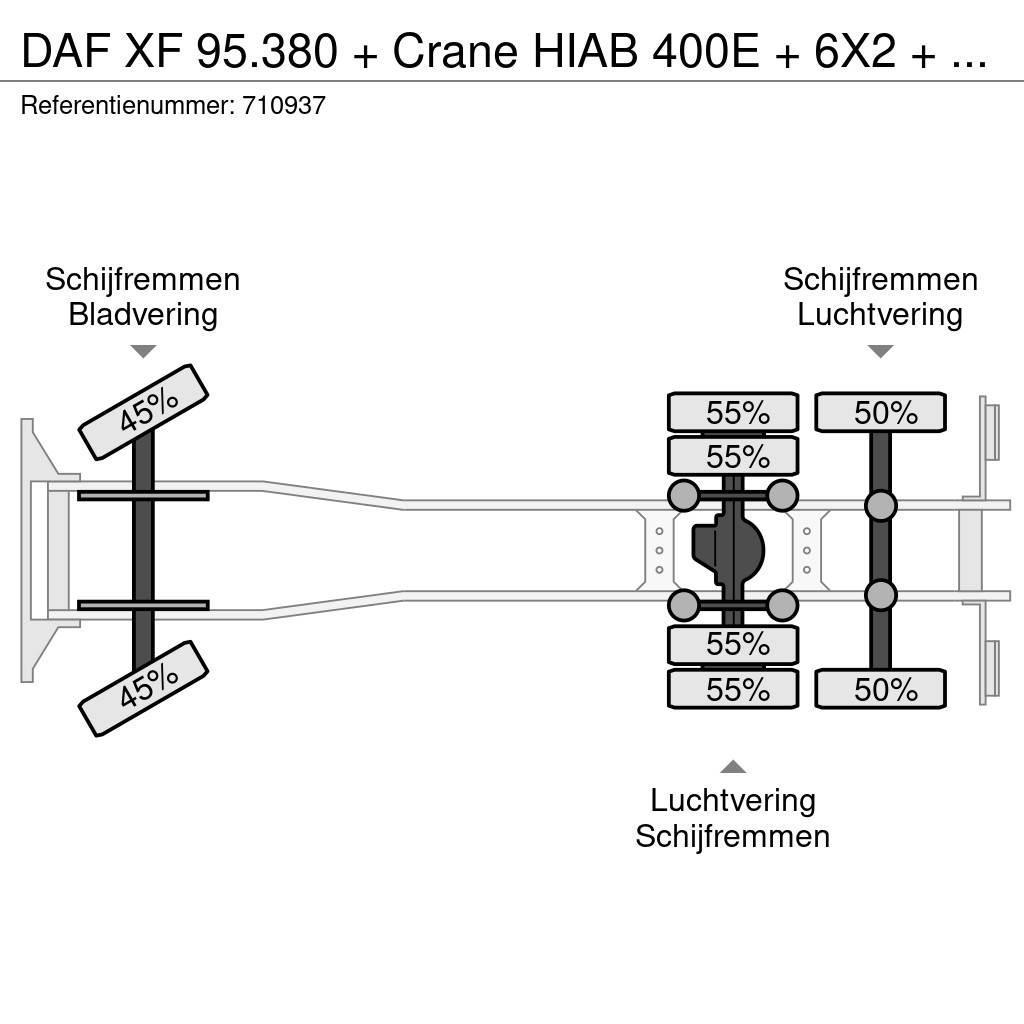 DAF XF 95.380 + Crane HIAB 400E + 6X2 + AIRCO Univerzální terénní jeřáby