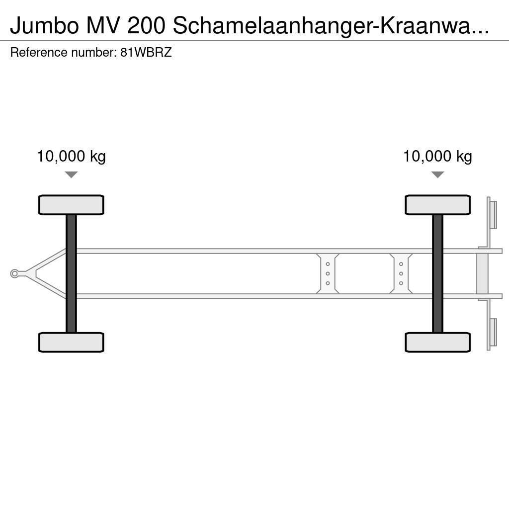 Jumbo MV 200 Schamelaanhanger-Kraanwagen! Valníky