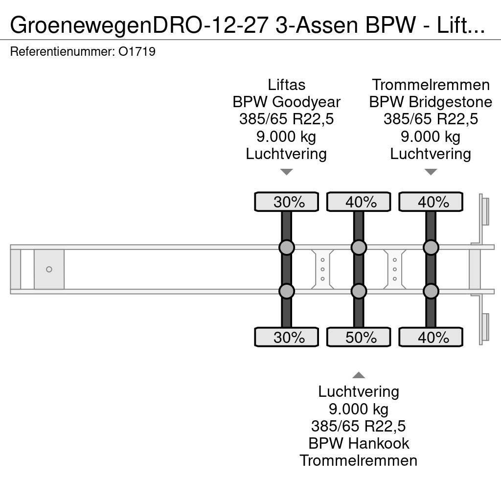Groenewegen DRO-12-27 3-Assen BPW - Lift-as - HardHoutenvloer Plachtové návěsy