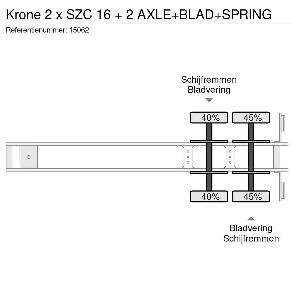 Krone 2 x SZC 16 + 2 AXLE+BLAD+SPRING Kontejnerové návěsy