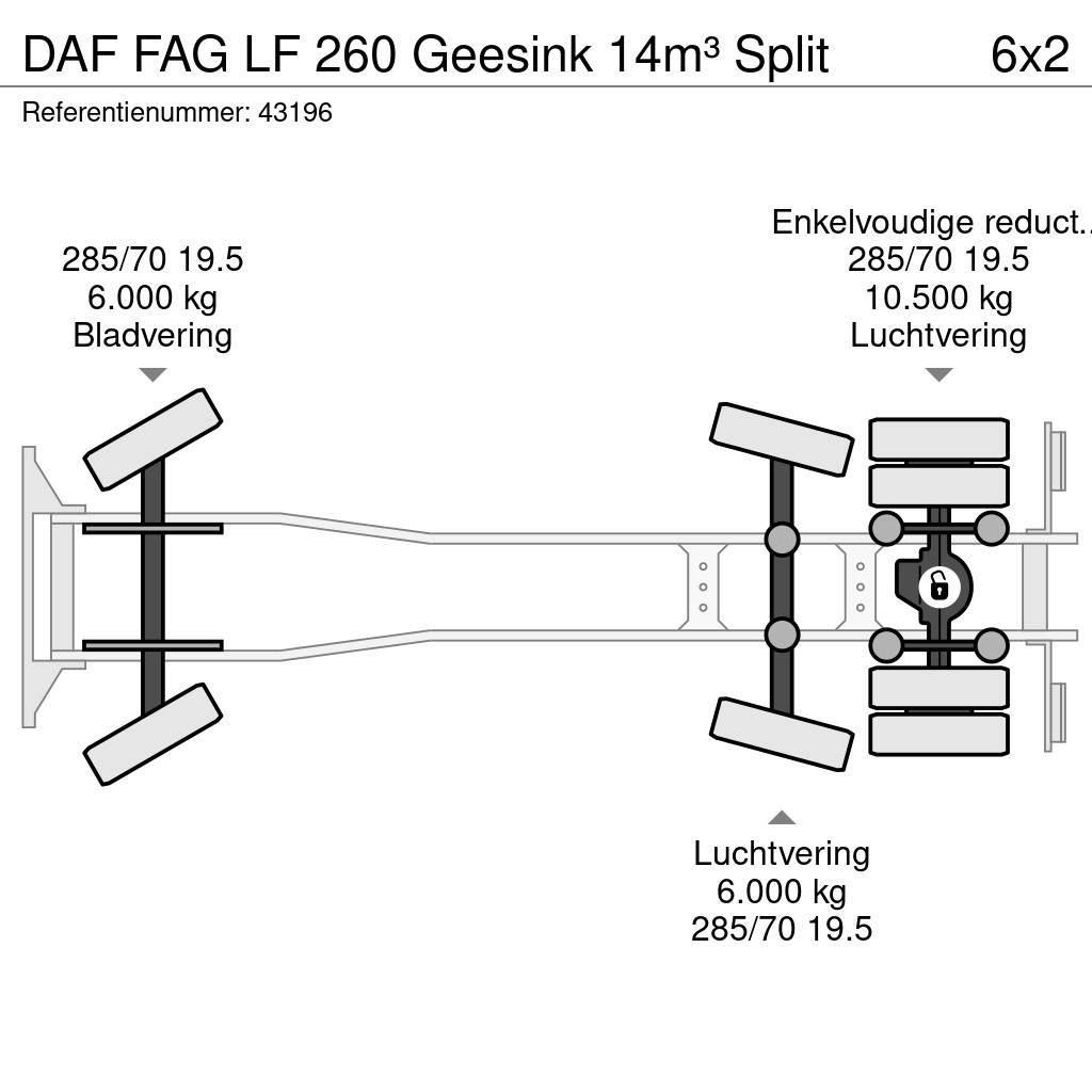 DAF FAG LF 260 Geesink 14m³ Split Popelářské vozy