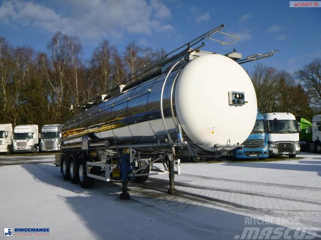Feldbinder Chemical tank inox L4BH 30 m3 / 1 comp + pump Cisternové návěsy