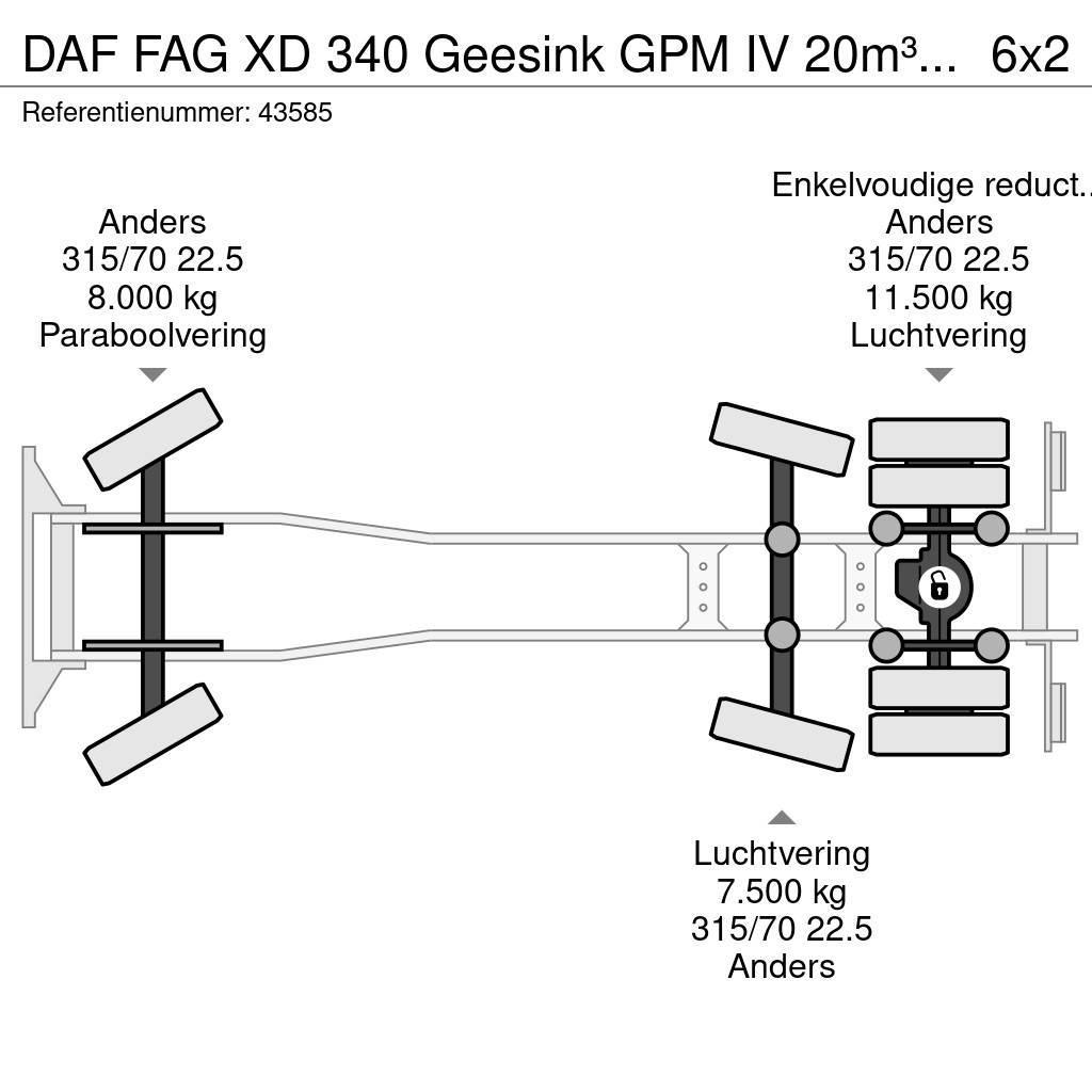 DAF FAG XD 340 Geesink GPM IV 20m³ GEC Welvaarts weigh Popelářské vozy