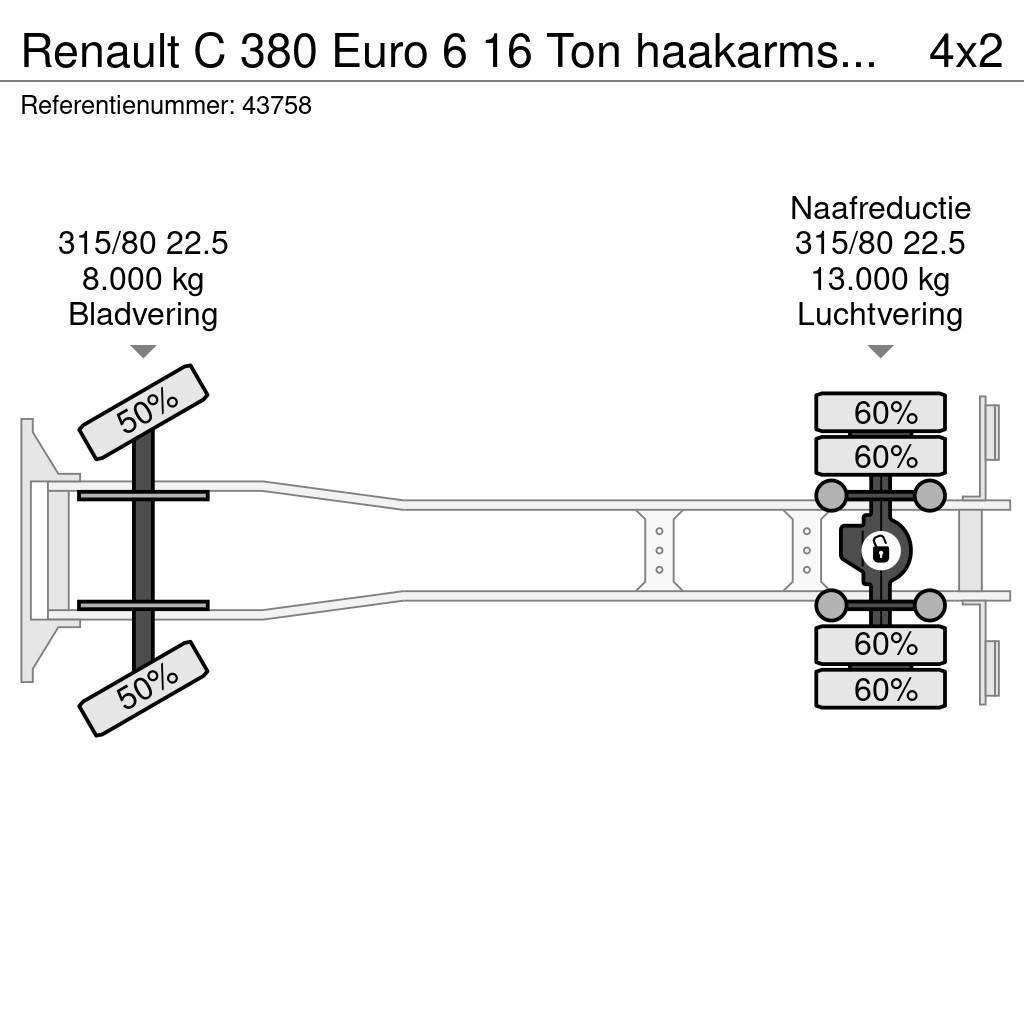 Renault C 380 Euro 6 16 Ton haakarmsysteem Hákový nosič kontejnerů