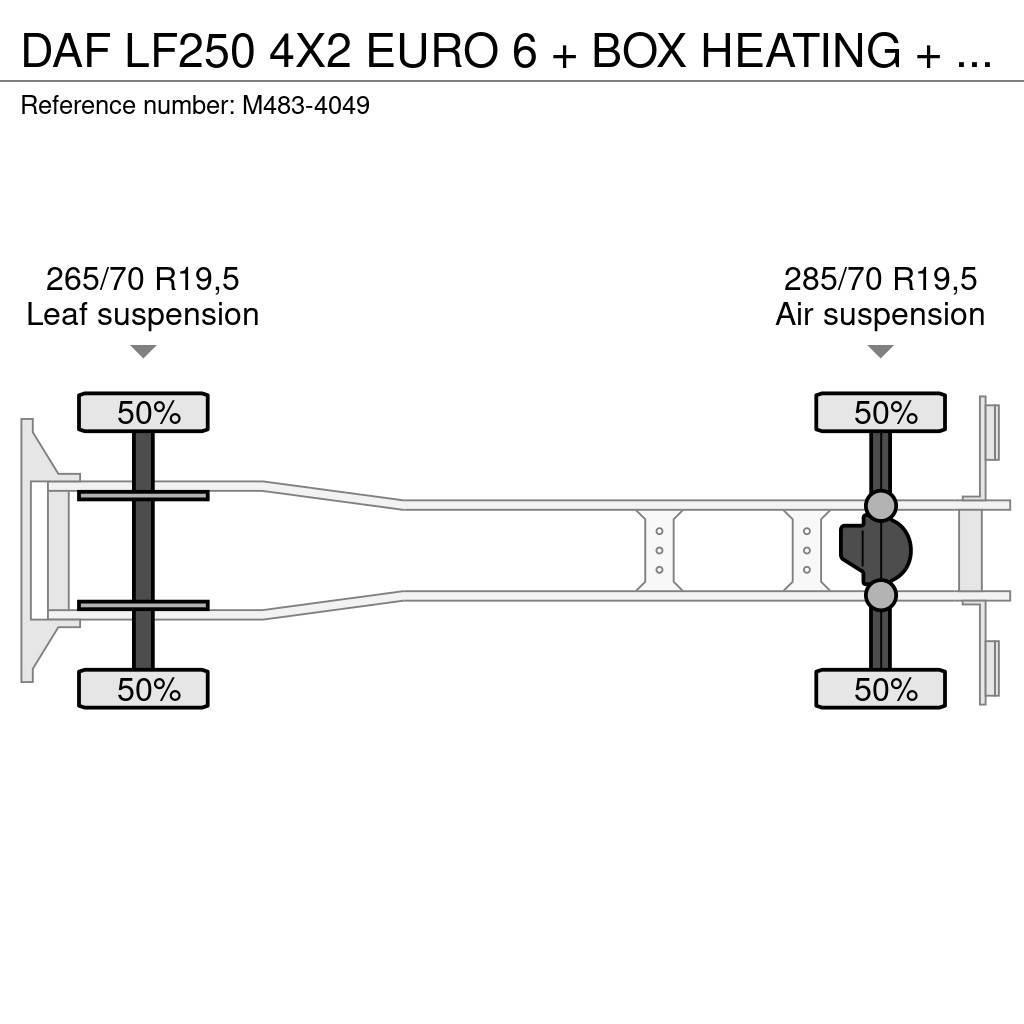 DAF LF250 4X2 EURO 6 + BOX HEATING + LIFT 2000 KG. Skříňová nástavba