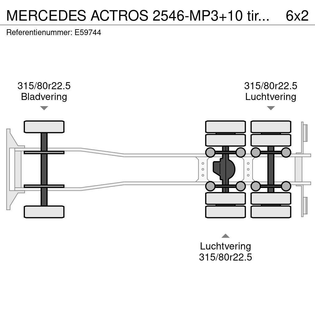 Mercedes-Benz ACTROS 2546-MP3+10 tires/pneus Kontejnerový rám/Přepravníky kontejnerů