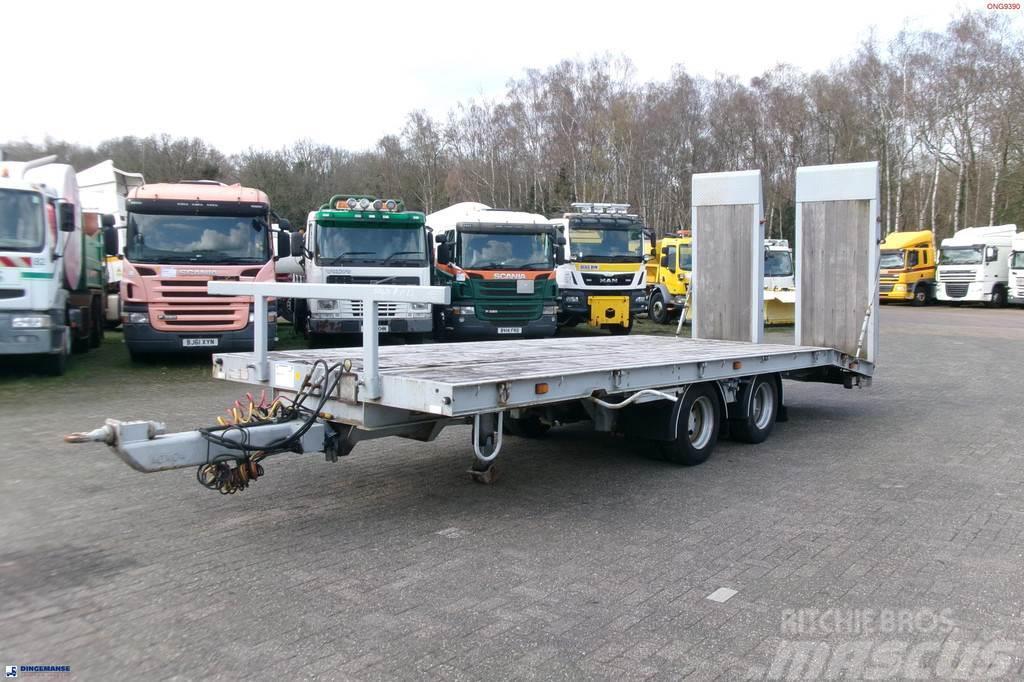 King 2-axle platform drawbar trailer 14t + ramps Valníky