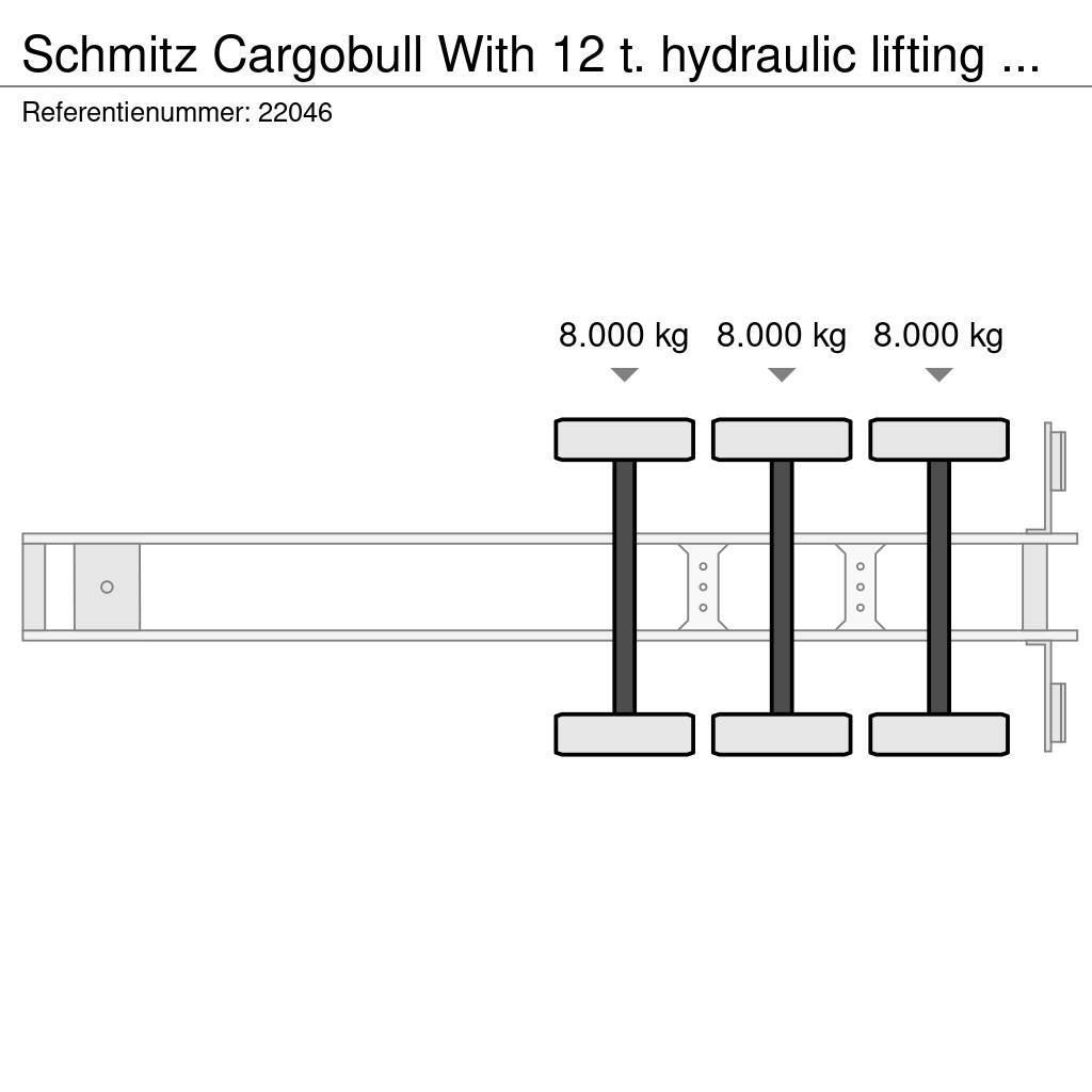 Schmitz Cargobull With 12 t. hydraulic lifting deck for double stock Plachtové návěsy