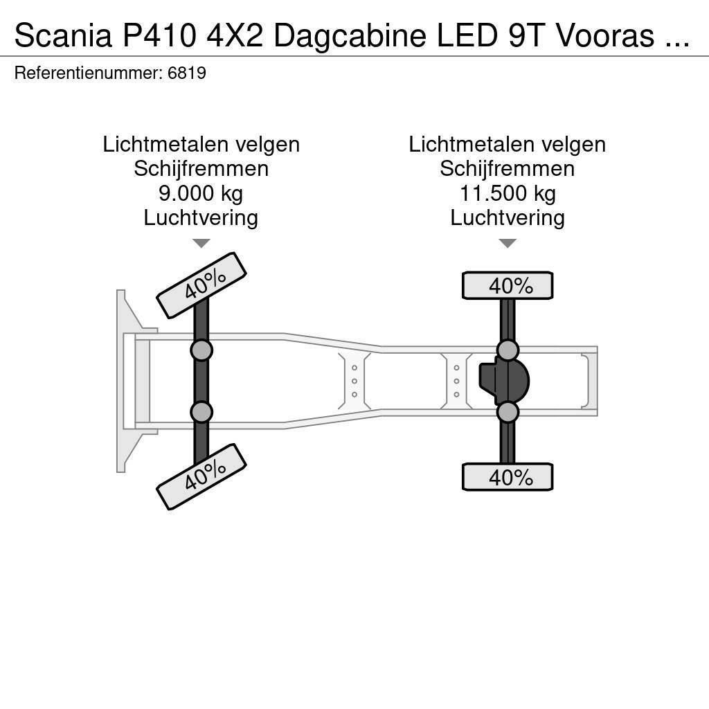 Scania P410 4X2 Dagcabine LED 9T Vooras 2x tank FULL-AIR Tahače