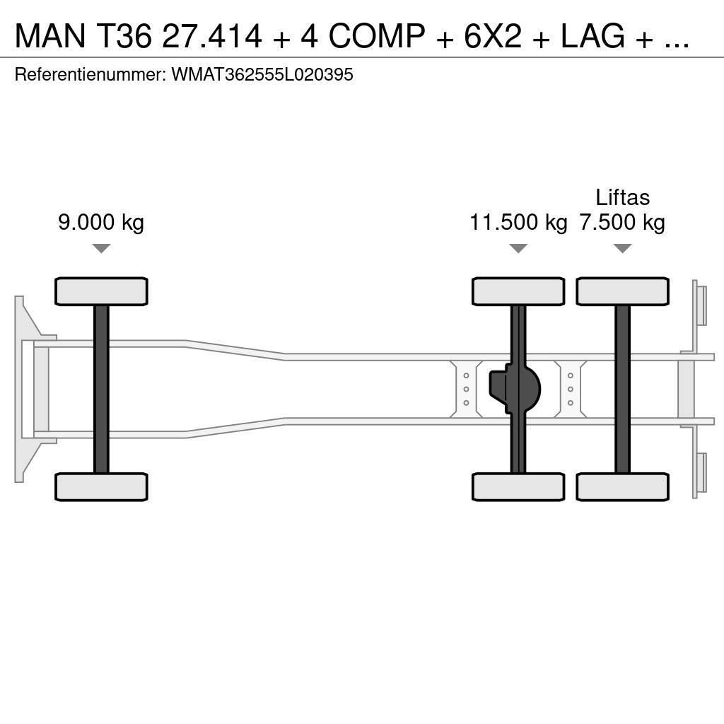 MAN T36 27.414 + 4 COMP + 6X2 + LAG + MANUAL Cisternové vozy