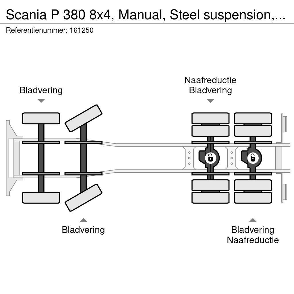 Scania P 380 8x4, Manual, Steel suspension, Liebherr, 9 M Domíchávače betonu