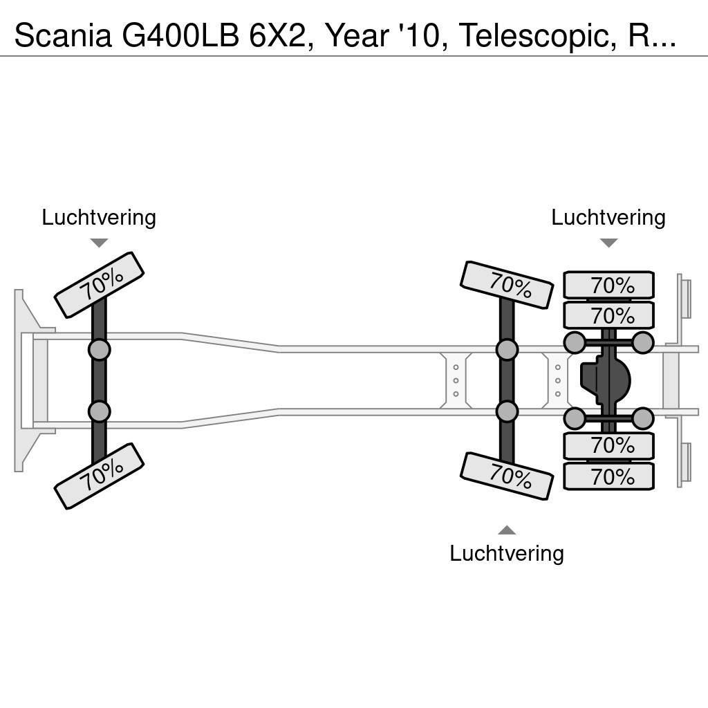 Scania G400LB 6X2, Year '10, Telescopic, Remote control! Ramenové nosiče kontejnerů